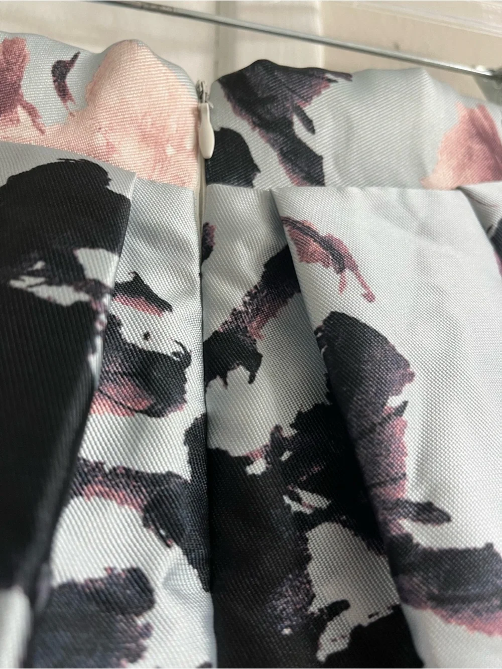 ANGL Floral Midi Skirt in Light Blue, Pink and Black